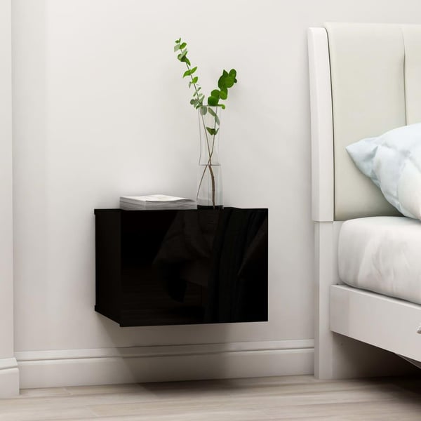 vidaXL Nattbord svart 40x30x30 cm sponplate