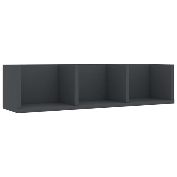 vidaXL CD-seinähylly harmaa 75x18x18 cm lastulevy