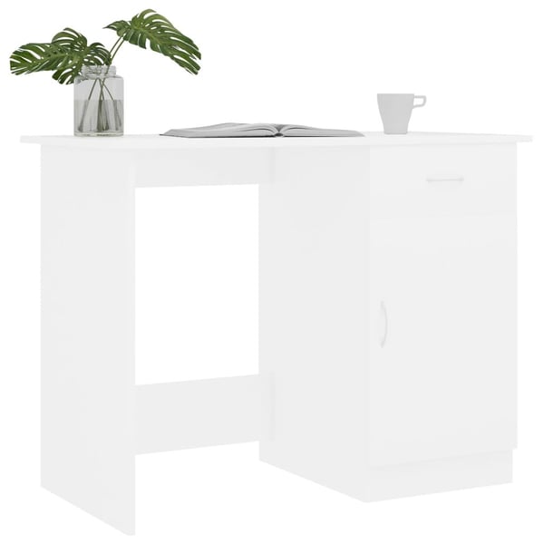 vidaXL skrivebord 100x50x76 cm spånplade hvid