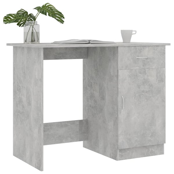 vidaXL Skrivebord betonggrå 100x50x76 cm sponplate