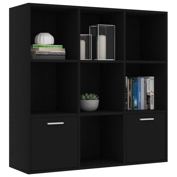 vidaXL Bogreol/reol 98x30x98 cm spånplade sort change