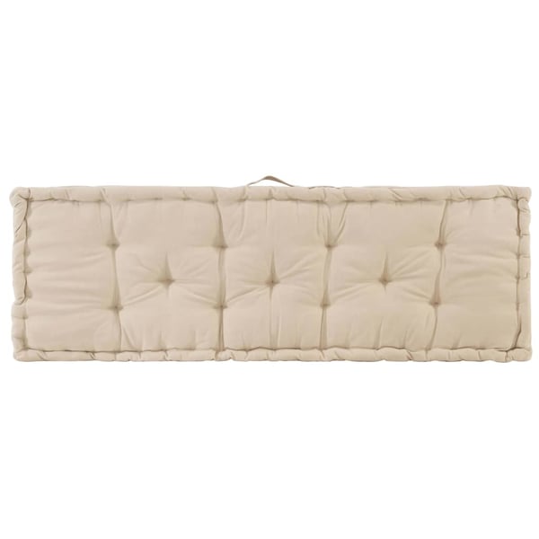 vidaXL Dyna till pallsoffa 2 st bomull beige
