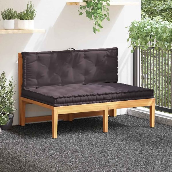 vidaXL hynder til pallesofa 2 stk. bomuld antracitgrå