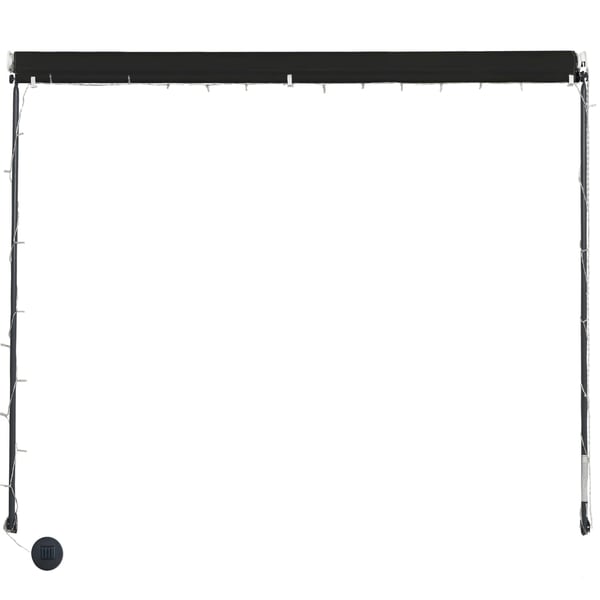 vidaXL foldemarkise med LED 300x150 cm antracitgrå