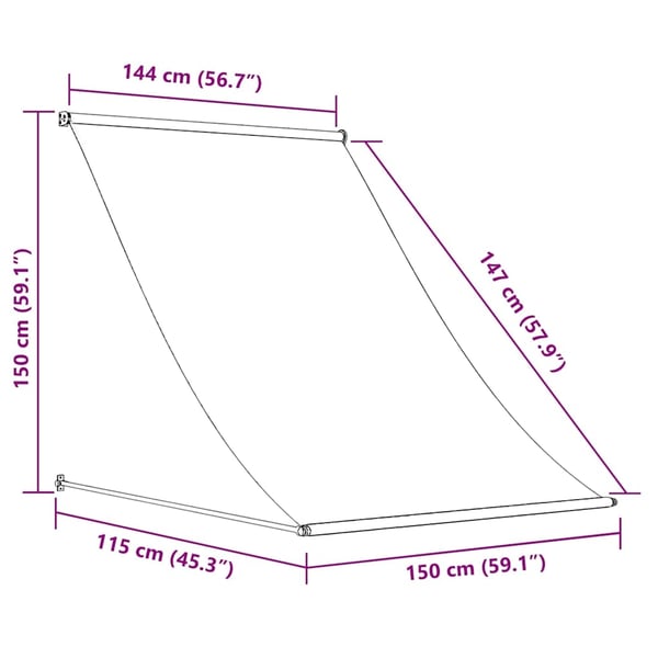 vidaXL Uttrekkbar markise 150x150 cm oransje og brun