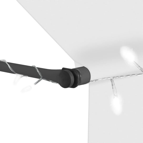 vidaXL Manuell uttrekkbar markise med LED 150 cm kremhvit