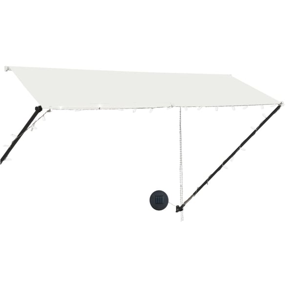vidaXL foldemarkise med LED 300x150 cm cremefarvet