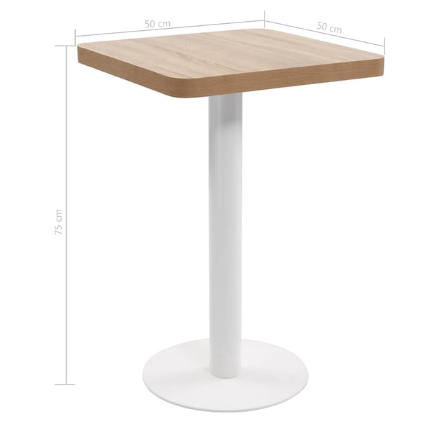 vidaXL bistrobord 50x50 cm MDF lysebrun