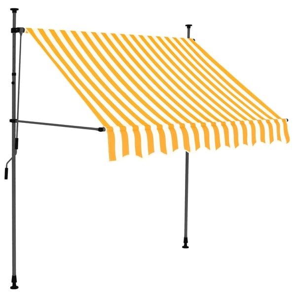 vidaXL Manuell uttrekkbar markise med LED 100 cm hvit og oransje