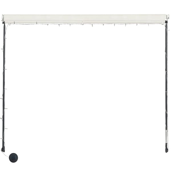vidaXL Uttrekkbar markise med LED 350x150 cm kremhvit