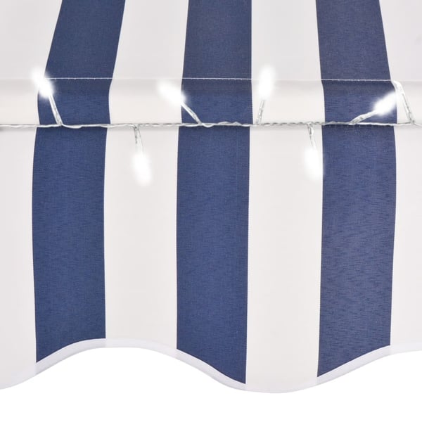 vidaXL Manuell uttrekkbar markise med LED 100 cm blå og hvit