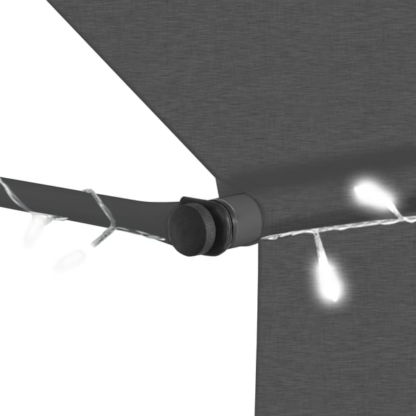 vidaXL Manuell uttrekkbar markise med LED 300 cm antrasitt