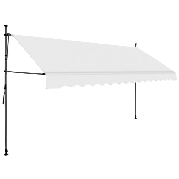 vidaXL Manuell uttrekkbar markise med LED 400 cm kremhvit