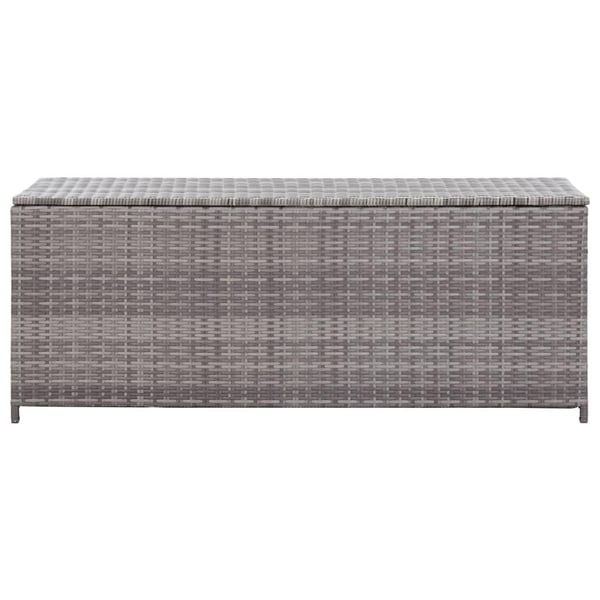 vidaXL opbevaringskasse til haven 150x50x60 cm polyrattan grå