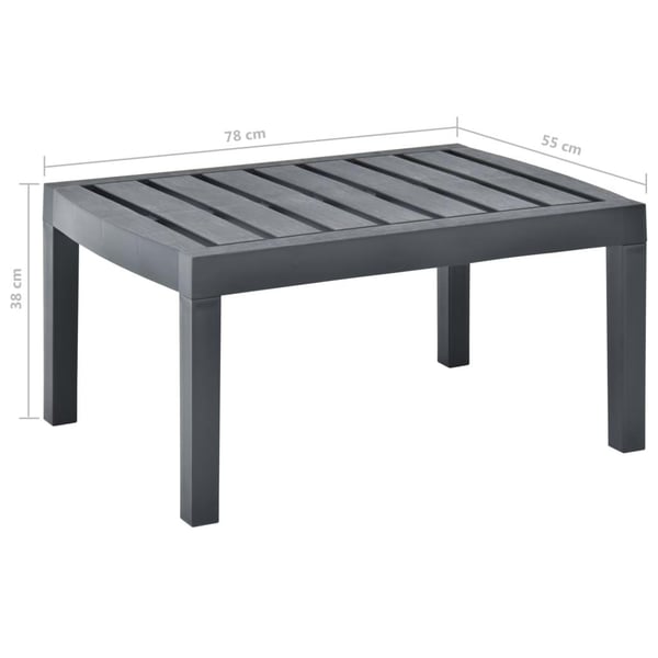 vidaXL Hagebord antrasitt 78x55x38 cm plast change2