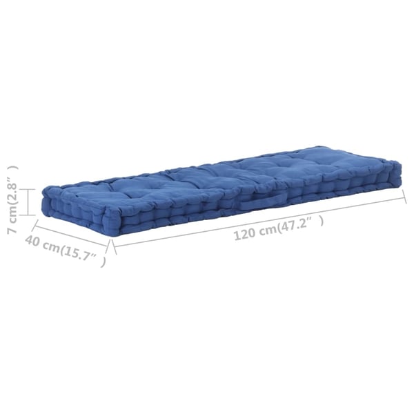 vidaXL hynde til pallesofa 120x40x7 cm bomuld lyseblå