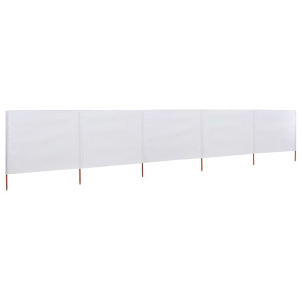 vidaXL Vindskjerm 5 paneler stoff 600x120 cm sandhvit