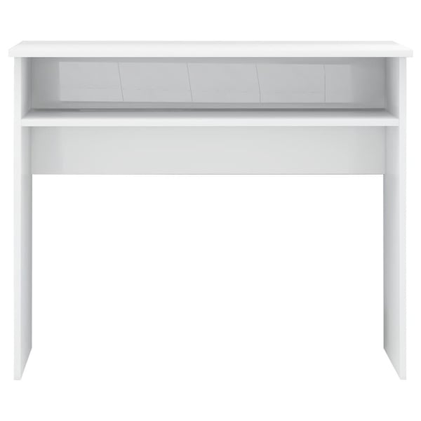 vidaXL skrivebord 90x50x74 cm spånplade hvid højglans