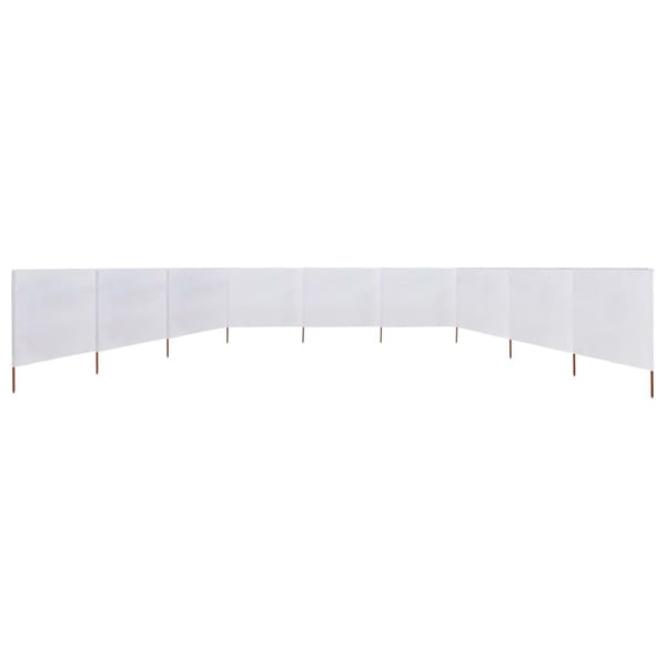 vidaXL Vindskjerm 9 paneler stoff 1200x160 cm sandhvit