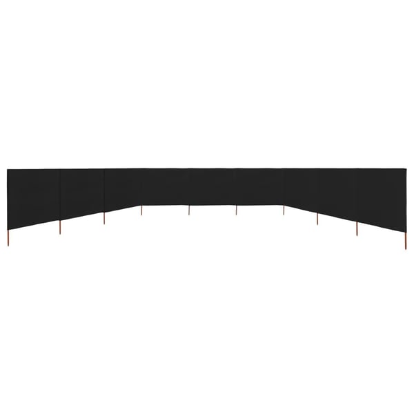 vidaXL Vindskjerm 9 paneler stoff 1200x80 cm svart