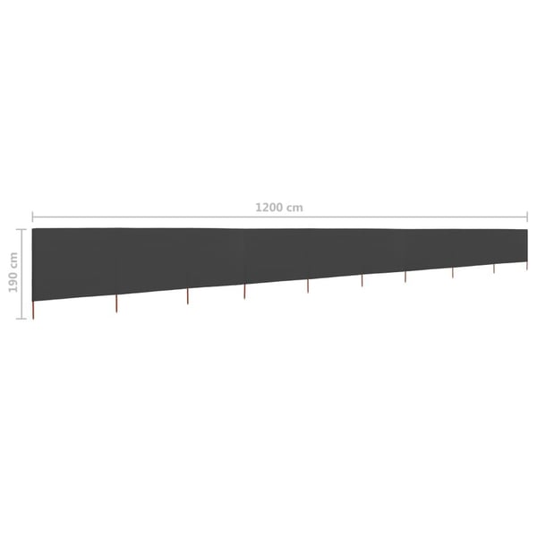 vidaXL Vindskjerm 9 paneler stoff 1200x160 cm antrasitt