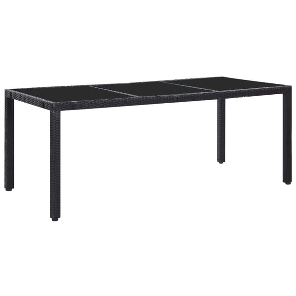 vidaXL udendørs spisebordssæt 9 dele polyrattan sort