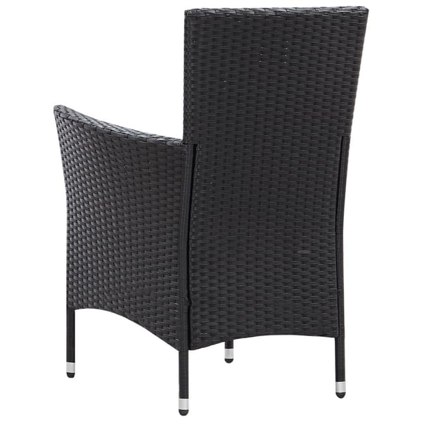 vidaXL udendørs spisebordssæt 9 dele polyrattan sort
