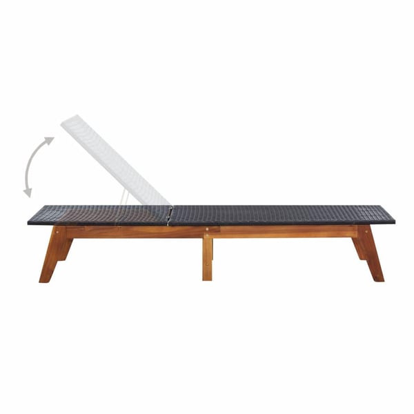 vidaXL liggestol med bord polyrattan og massivt akacietræ