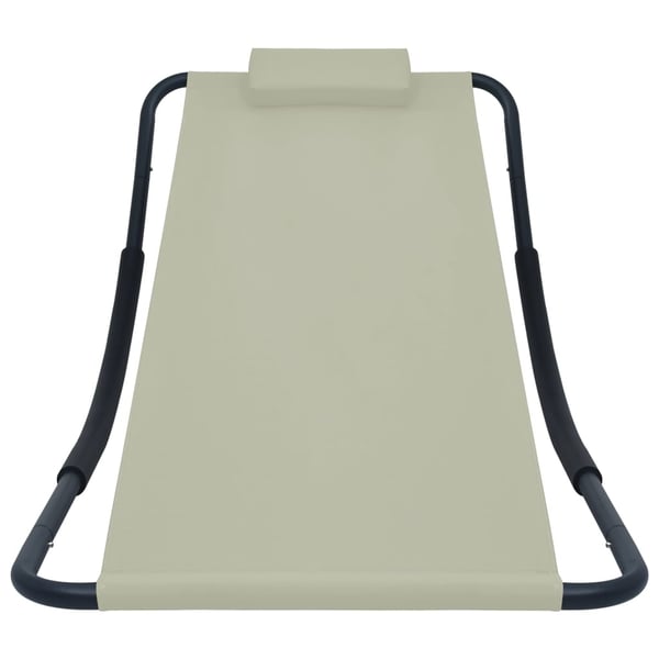 vidaXL liggestol 200x90 cm stål cremefarvet