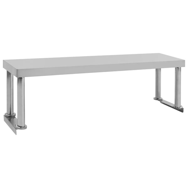 vidaXL arbejdsbord til køkken med tophylde 120x60x120 cm rustfrit stål