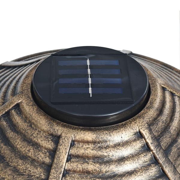 vidaXL Dekorativt fuglebad med soldrevne LED-lamper plast
