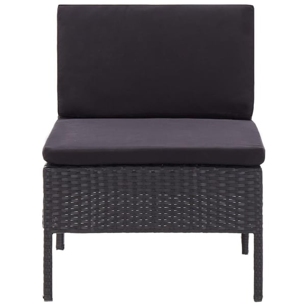 vidaXL haveloungesæt 6 dele med hynder polyrattan sort