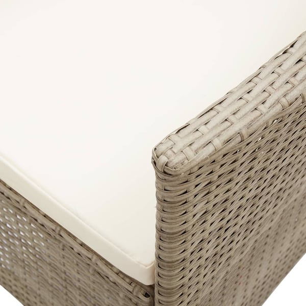 vidaXL udendørsstole 2 stk. med hynder polyrattan beige