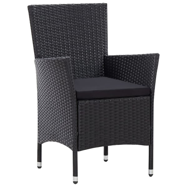 vidaXL udendørs spisebordssæt 7 dele polyrattan sort