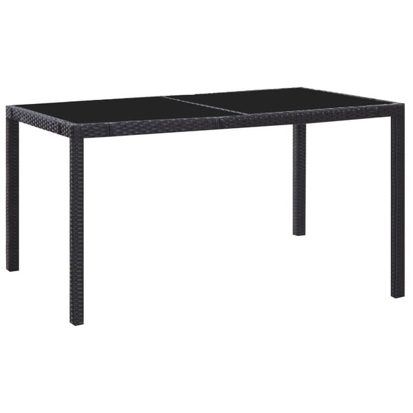 vidaXL udendørs spisebordssæt 7 dele polyrattan sort