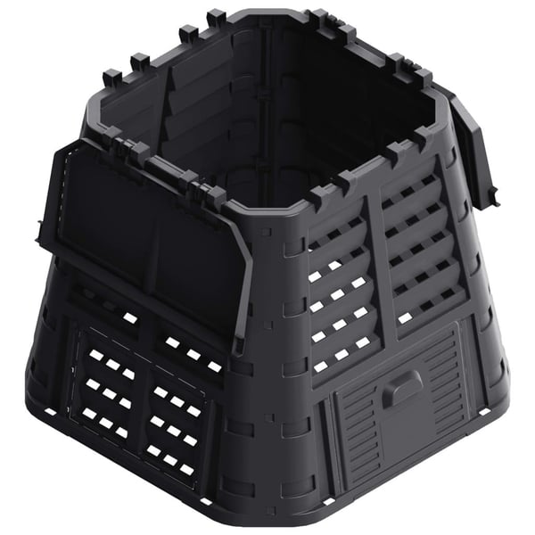 vidaXL kompostbeholder 93,3x93,3x80 cm 480 l sort