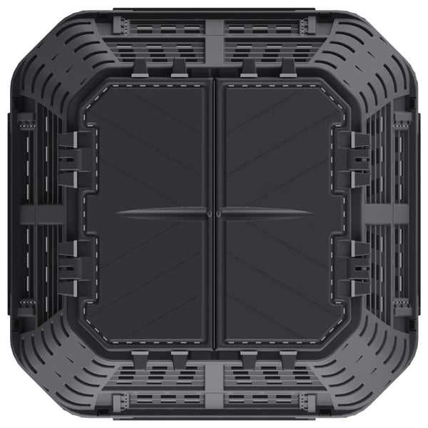 vidaXL kompostbeholder 93,3x93,3x113 cm 740 l sort