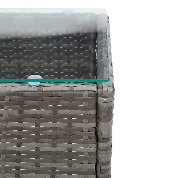 vidaXL sofabord 60x40x36 cm polyrattan grå