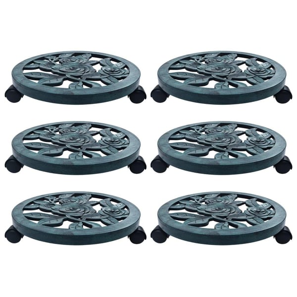 vidaXL Pottetraller 6 stk grønn 38 cm plast