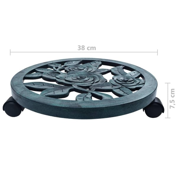 vidaXL Pottetraller 6 stk grønn 38 cm plast