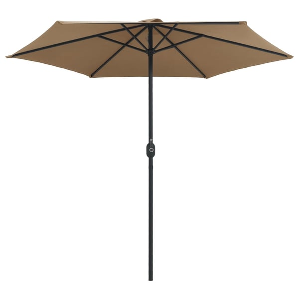 vidaXL Hageparasoll med aluminiumsstang 270x246 cm gråbrun