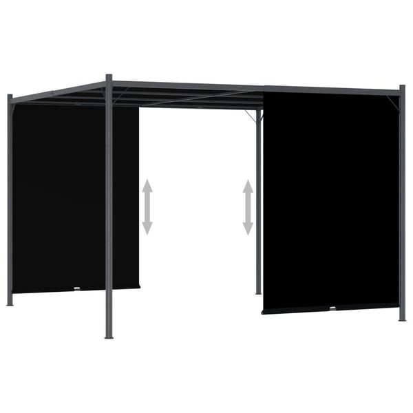 vidaXL Hagepergola med uttrekkbart tak 3x3 m antrasitt
