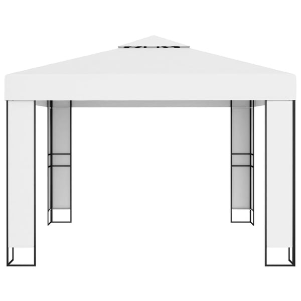 vidaXL Paviljong med dobbelt tak 3x3 m hvit