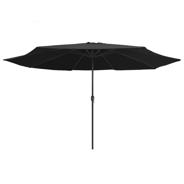vidaXL Hageparasoll med metallstang 390 cm svart