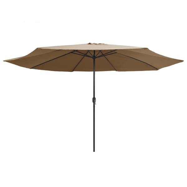 vidaXL parasol med metalstang 390 cm gråbrun