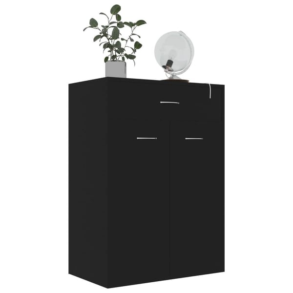 vidaXL skoskab 60x35x84 cm konstrueret træ sort