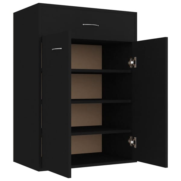 vidaXL skoskab 60x35x84 cm konstrueret træ sort