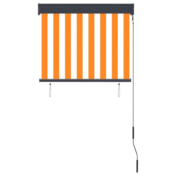 vidaXL Utendørs rullegardin 80x250 cm hvit og oransje