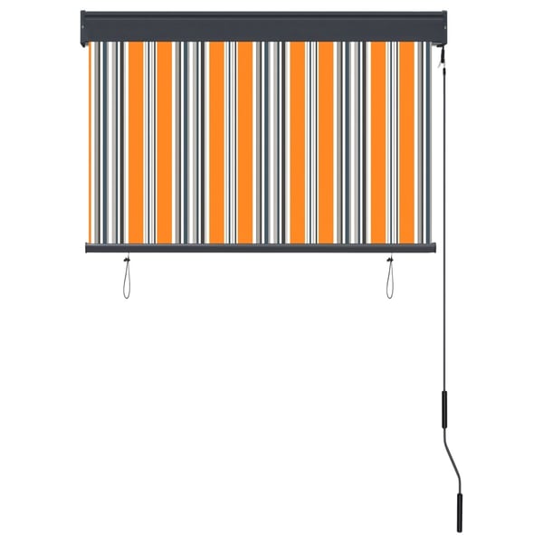 vidaXL Utendørs rullegardin 100x250 cm hvit og oransje