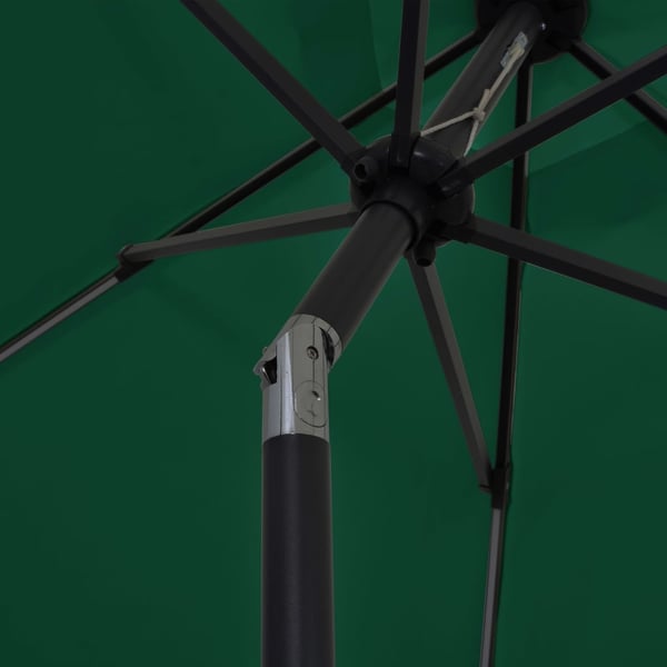 vidaXL parasol med LED-lys og aluminiumsstang 300 cm grøn